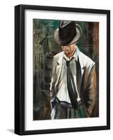 Portrait Of The Man With A Cigarette-balaikin2009-Framed Art Print