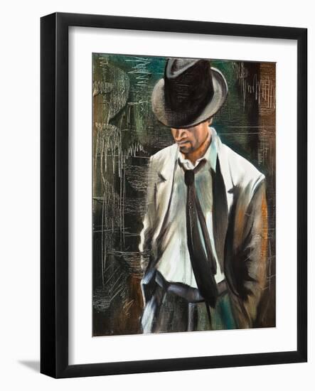 Portrait Of The Man With A Cigarette-balaikin2009-Framed Art Print