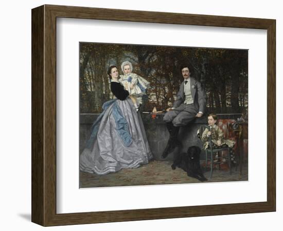 Portrait of the Marquis and Marchioness of Miramon and their Children, 1865-James Jacques Joseph Tissot-Framed Giclee Print