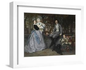 Portrait of the Marquis and Marchioness of Miramon and their Children, 1865-James Jacques Joseph Tissot-Framed Giclee Print
