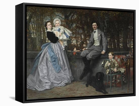 Portrait of the Marquis and Marchioness of Miramon and their Children, 1865-James Jacques Joseph Tissot-Framed Stretched Canvas