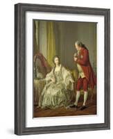 Portrait of the Marquis de Marigny and His Wife, Marie-Francoise Constance Julie Filleul, 1769-Louis-Michel van Loo-Framed Giclee Print