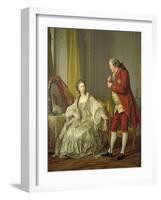 Portrait of the Marquis de Marigny and His Wife, Marie-Francoise Constance Julie Filleul, 1769-Louis-Michel van Loo-Framed Giclee Print