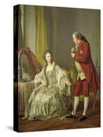 Portrait of the Marquis de Marigny and His Wife, Marie-Francoise Constance Julie Filleul, 1769-Louis-Michel van Loo-Stretched Canvas
