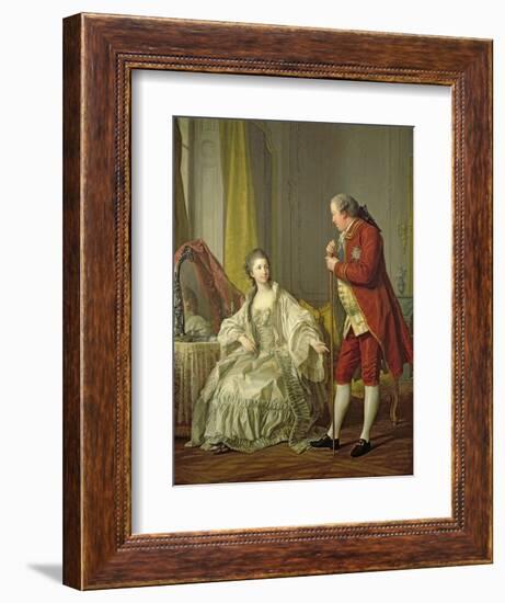 Portrait of the Marquis de Marigny and His Wife, Marie-Francoise Constance Julie Filleul, 1769-Louis-Michel van Loo-Framed Giclee Print