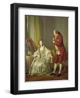 Portrait of the Marquis de Marigny and His Wife, Marie-Francoise Constance Julie Filleul, 1769-Louis-Michel van Loo-Framed Giclee Print