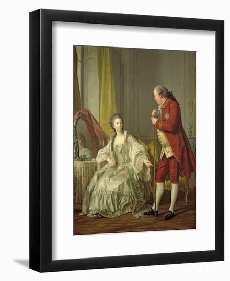 Portrait of the Marquis de Marigny and His Wife, Marie-Francoise Constance Julie Filleul, 1769-Louis-Michel van Loo-Framed Giclee Print