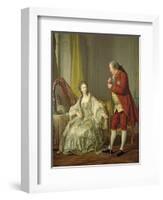 Portrait of the Marquis de Marigny and His Wife, Marie-Francoise Constance Julie Filleul, 1769-Louis-Michel van Loo-Framed Giclee Print