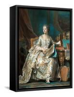 Portrait of the Marquise De Pompadour (1721-176)-Maurice Quentin de La Tour-Framed Stretched Canvas