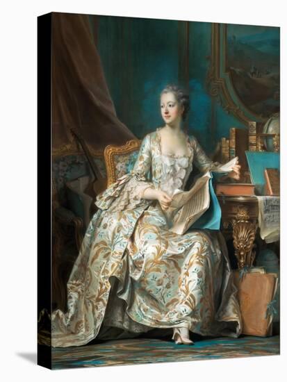 Portrait of the Marquise De Pompadour (1721-176)-Maurice Quentin de La Tour-Stretched Canvas