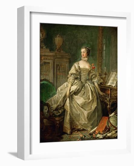 Portrait of the Marquise De Pompadour (1721-176)-François Boucher-Framed Giclee Print