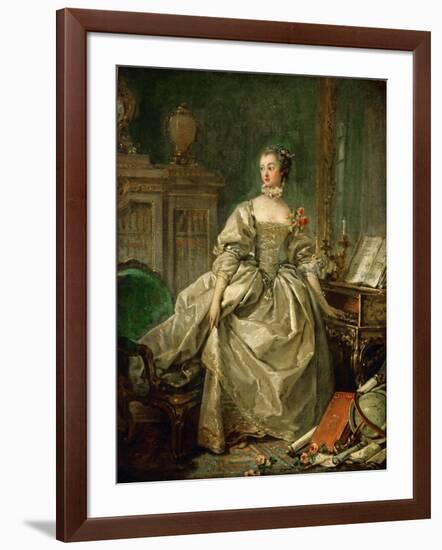 Portrait of the Marquise De Pompadour (1721-176)-François Boucher-Framed Giclee Print