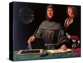 Portrait of the Mathematician Fra Luca Pacioli and His Student-Jacopo De Barbari-Stretched Canvas