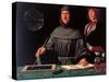 Portrait of the Mathematician Fra Luca Pacioli and His Student-Jacopo De Barbari-Stretched Canvas