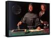 Portrait of the Mathematician Fra Luca Pacioli and His Student-Jacopo De Barbari-Framed Stretched Canvas