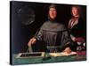 Portrait of the Mathematician Fra Luca Pacioli and His Student-Jacopo De Barbari-Stretched Canvas