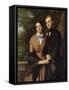Portrait of the Mercantile Couple Knobloch, Frankfurt, 1851-Eduard Ihlee-Framed Stretched Canvas