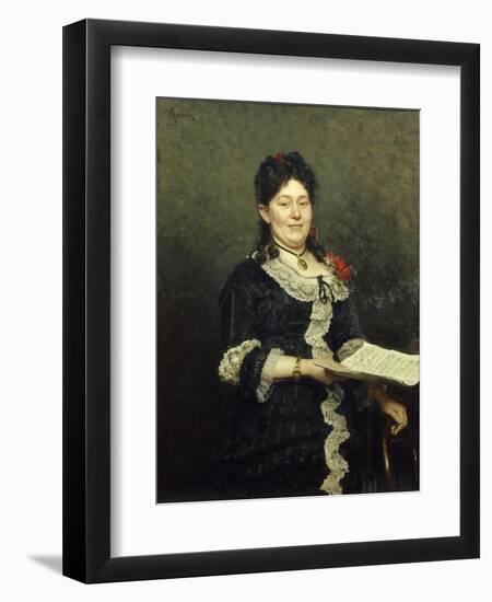 Portrait of the Opera Singer Alexandra Molas (1845-192), 1883-Ilya Yefimovich Repin-Framed Giclee Print