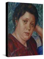 Portrait of the Opera Singer Vera Petrova-Zvantseva-Kuzma Sergeyevich Petrov-Vodkin-Stretched Canvas