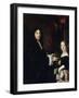Portrait of the Organist Charles Couperin (1638-167) with the Daughter-Claude Lefèbvre-Framed Giclee Print