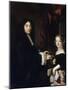 Portrait of the Organist Charles Couperin (1638-167) with the Daughter-Claude Lefèbvre-Mounted Giclee Print