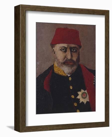 Portrait of the Ottoman Sultan, Abdel Aziz (1861-76)-Turkish School-Framed Giclee Print