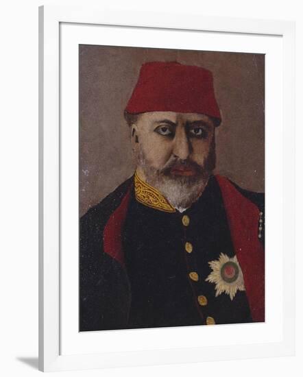 Portrait of the Ottoman Sultan, Abdel Aziz (1861-76)-Turkish School-Framed Giclee Print