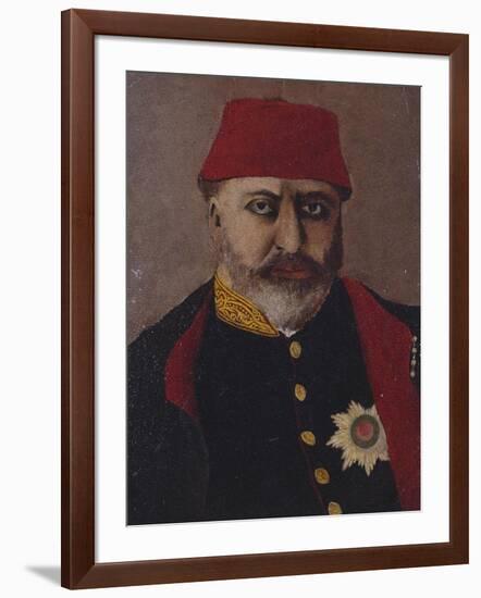 Portrait of the Ottoman Sultan, Abdel Aziz (1861-76)-Turkish School-Framed Giclee Print