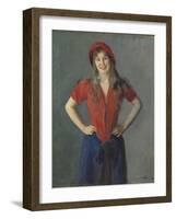 Portrait of the Painter Oda Krohg, B. Lasson, 1888 (Oil on Canvas)-Christian Krohg-Framed Giclee Print