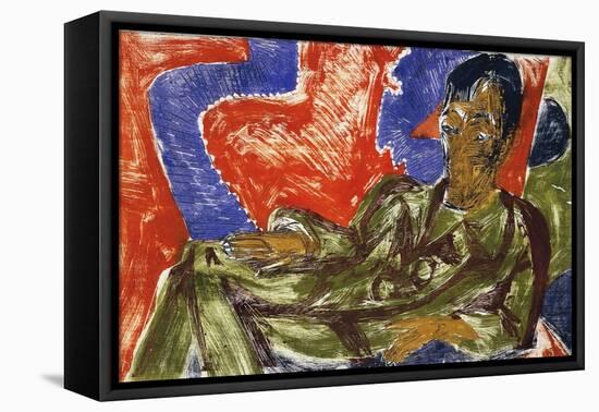 Portrait of the Painter Otto Mueller, 1915-Ernst Ludwig Kirchner-Framed Stretched Canvas