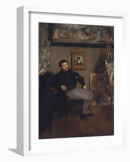 Portrait of the painter Tissot, 1867-8-Edgar Degas-Framed Giclee Print