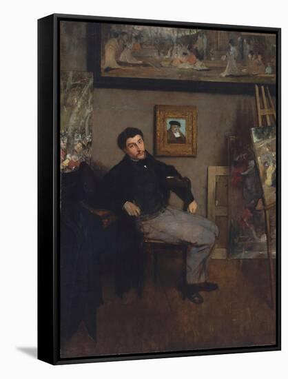 Portrait of the painter Tissot, 1867-8-Edgar Degas-Framed Stretched Canvas