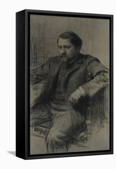 Portrait of the Painter Valentin Alexandrovich Serov (1865-191), 1901-Ilya Yefimovich Repin-Framed Stretched Canvas