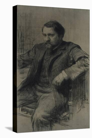 Portrait of the Painter Valentin Alexandrovich Serov (1865-191), 1901-Ilya Yefimovich Repin-Stretched Canvas