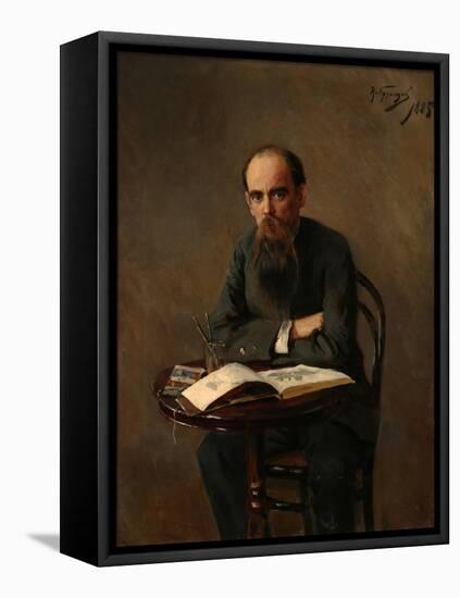 Portrait of the Painter Yefim Yefimovich Volkov (1844-192), 1885-Nikolai Dmitrievich Kuznetsov-Framed Stretched Canvas