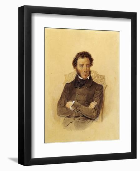 Portrait of the Poet Aleksandr Sergeevich Pushkin-Pyotr Fyodorovich Sokolov-Framed Giclee Print