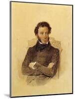 Portrait of the Poet Aleksandr Sergeevich Pushkin-Pyotr Fyodorovich Sokolov-Mounted Giclee Print