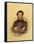 Portrait of the Poet Aleksandr Sergeevich Pushkin-Pyotr Fyodorovich Sokolov-Framed Stretched Canvas