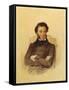 Portrait of the Poet Aleksandr Sergeevich Pushkin-Pyotr Fyodorovich Sokolov-Framed Stretched Canvas