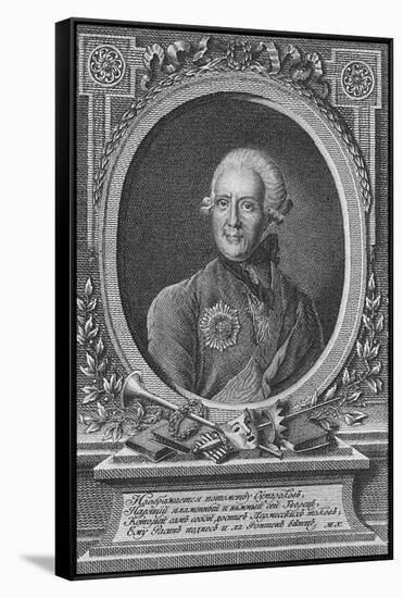 Portrait of the Poet Alexander Sumarokov (1717-177), Late 18th Century-James Walker-Framed Stretched Canvas