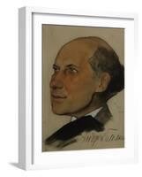 Portrait of the Poet Andrei Bely (1880-193), 1922-Nikolai Andreevich Andreev-Framed Giclee Print