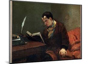 Portrait of the Poet Charles Baudelaire - Oil on Canvas, 1847-Gustave Courbet-Mounted Giclee Print