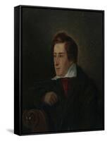 Portrait of the Poet Heinrich Heine (1797-185), 1831-Moritz Daniel Oppenheim-Framed Stretched Canvas