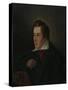 Portrait of the Poet Heinrich Heine (1797-185), 1831-Moritz Daniel Oppenheim-Stretched Canvas