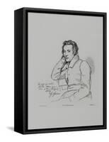 Portrait of the Poet Heinrich Heine (1797-185) after Franz Kugler from 1829, 1854-Eduard Mandel-Framed Stretched Canvas