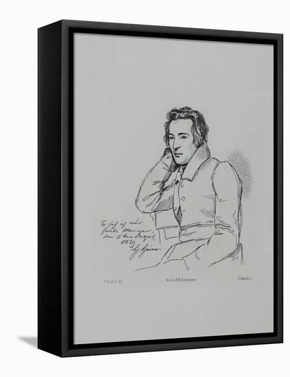 Portrait of the Poet Heinrich Heine (1797-185) after Franz Kugler from 1829, 1854-Eduard Mandel-Framed Stretched Canvas