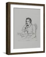 Portrait of the Poet Heinrich Heine (1797-185) after Franz Kugler from 1829, 1854-Eduard Mandel-Framed Giclee Print