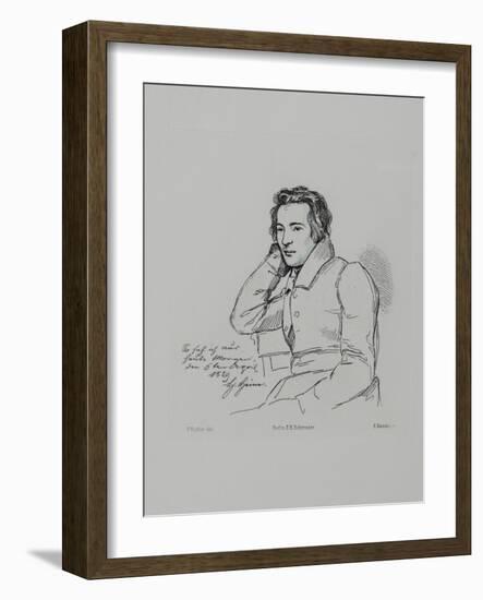 Portrait of the Poet Heinrich Heine (1797-185) after Franz Kugler from 1829, 1854-Eduard Mandel-Framed Giclee Print