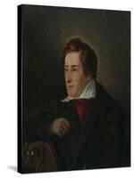 Portrait of the Poet Heinrich Heine (1797-185)-Moritz Daniel Oppenheim-Stretched Canvas