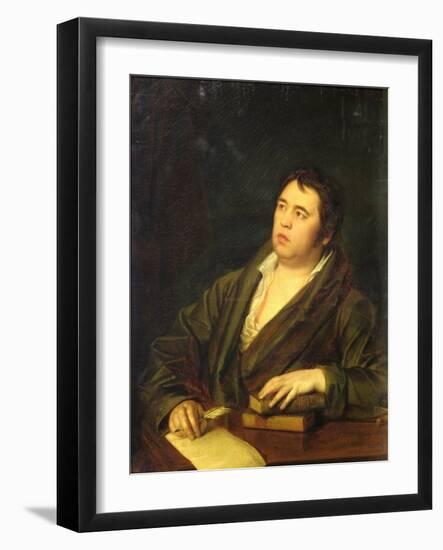 Portrait of the Poet Ivan A. Krylov, 1812-Roman Maximovich Volkov-Framed Giclee Print